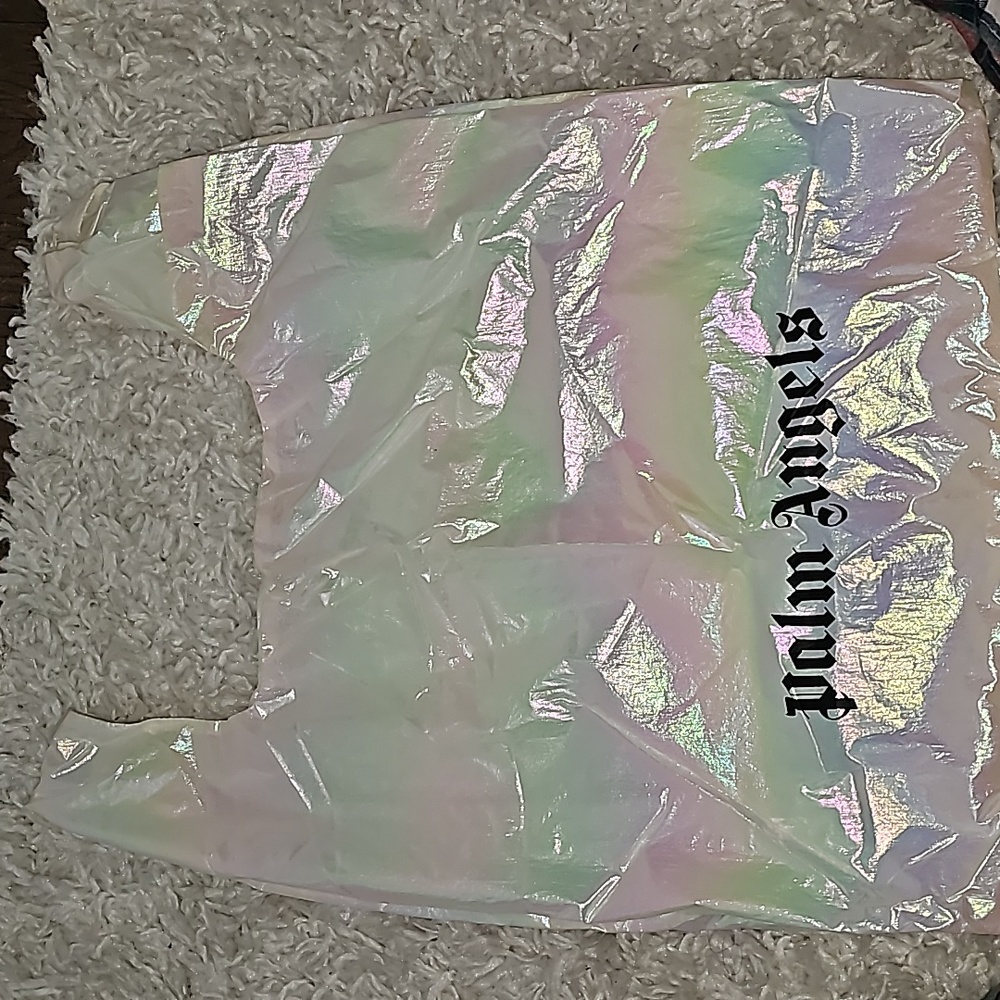 Palm angels white shiny shopping Tote